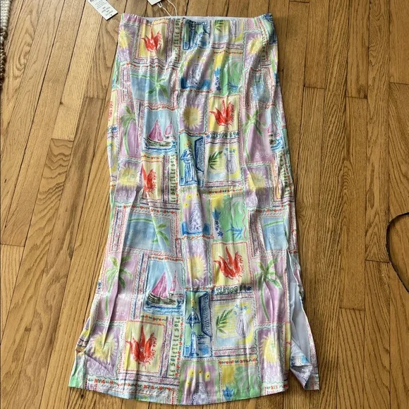 SHOW ME YOUR MUMU SUNLIGHT MIDI SKIRT IN SUMMER SOLEIL SEQUINS NWT SZ XL - Picture 6 of 6